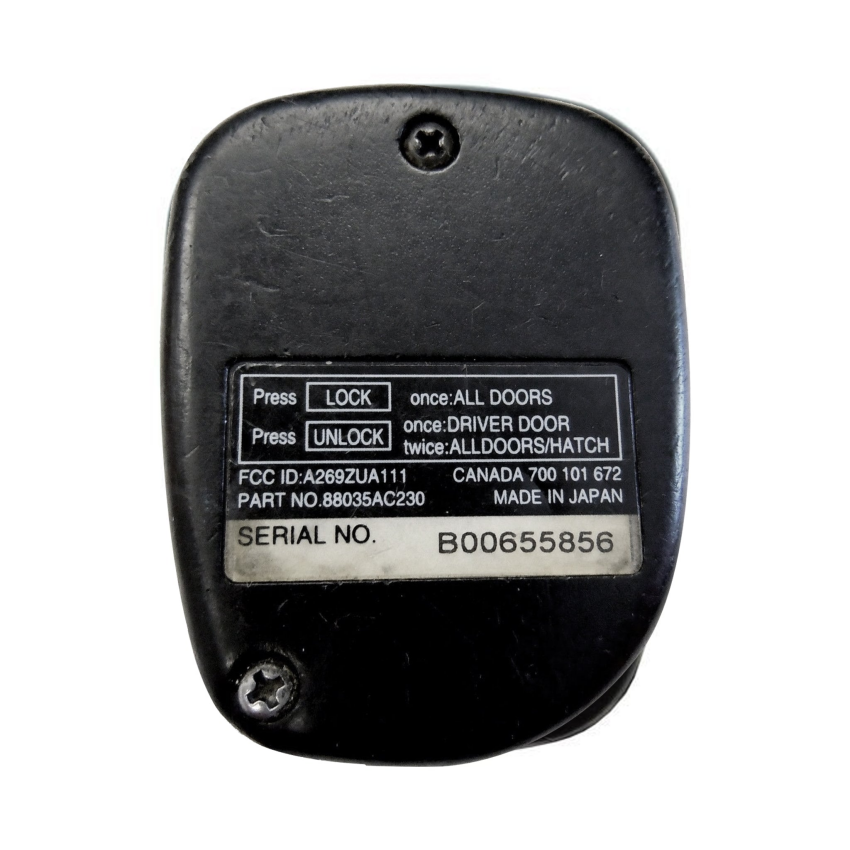 Subaru 1999-2004 OEM 2 Button Keyless Entry Remote A269ZUA111 (88035AC230 / 88035AC231)