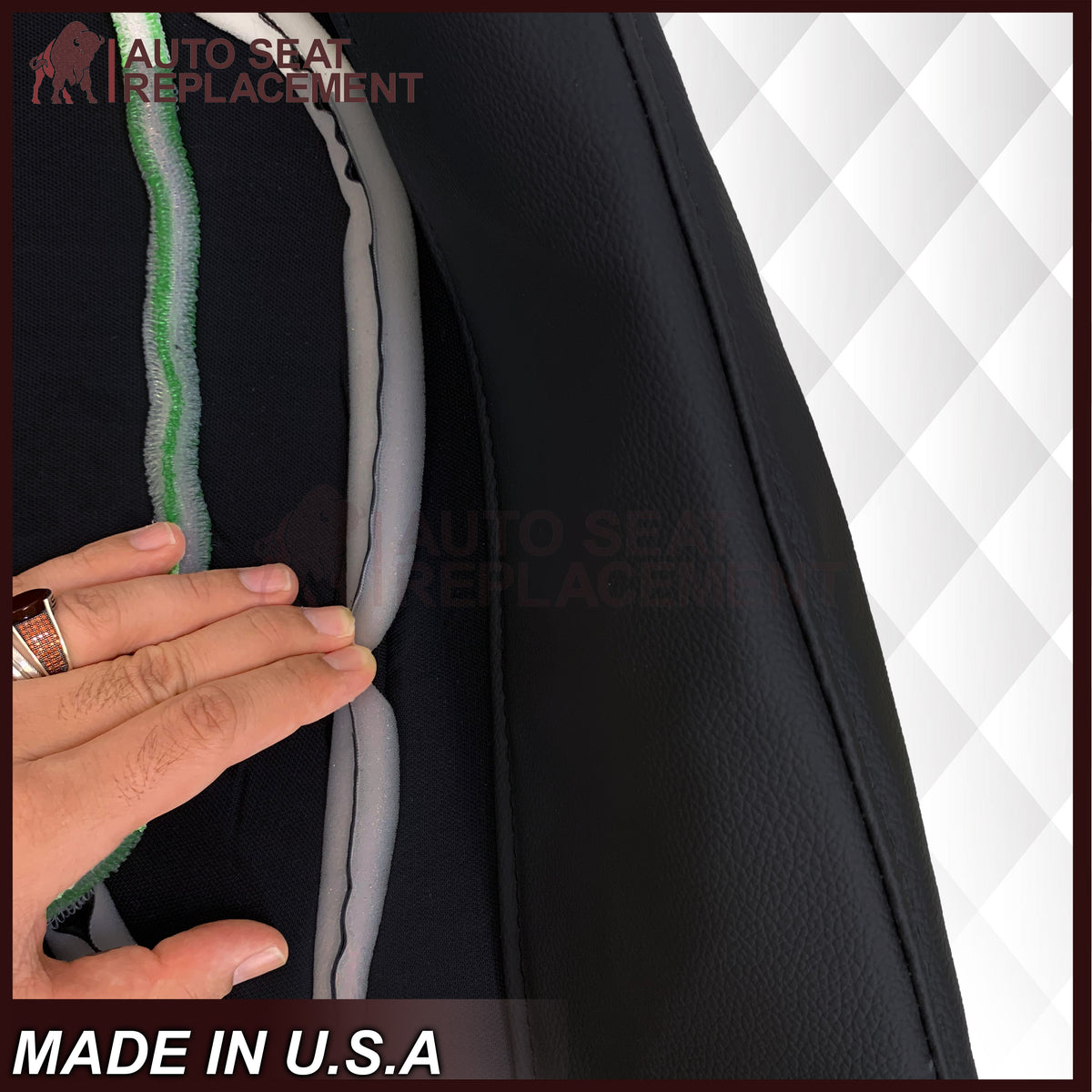 2002-2005 Dodge Ram ST WORK TRUCK 1500 2500 3500 Replacement Seat Covers In Dark Slate "Dark Gray" Synthetic Leather (Vinyl)