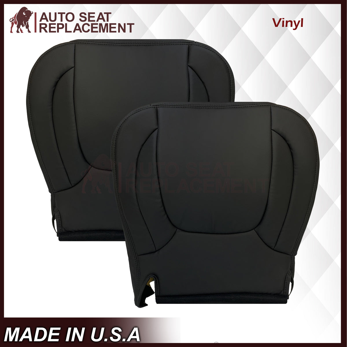 2002-2005 Dodge Ram ST WORK TRUCK 1500 2500 3500 Replacement Seat Covers In Dark Slate "Dark Gray" Synthetic Leather (Vinyl)