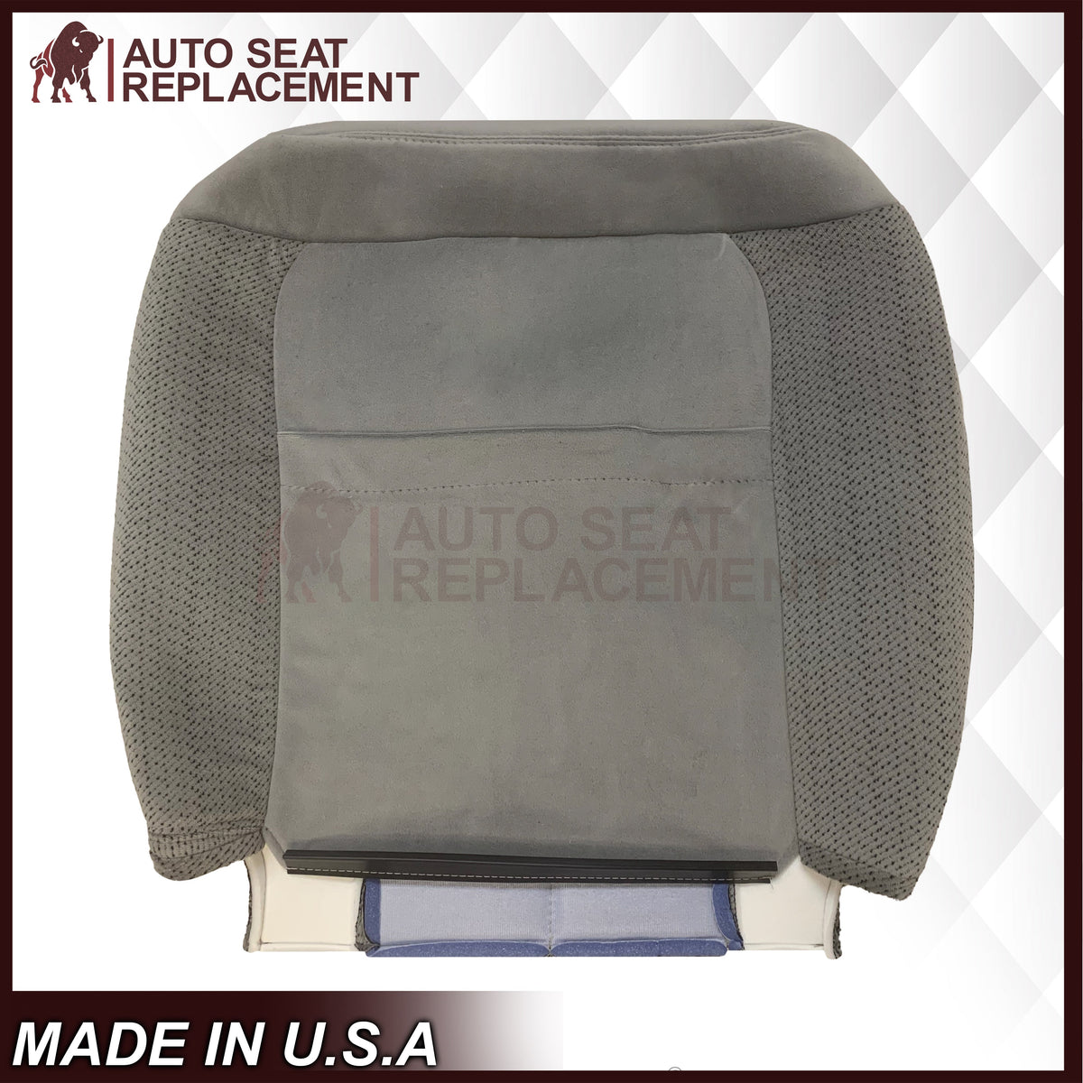 1995 - 1999 Chevy Silverado Tahoe & Suburban Gray Cloth Replacement Front Seat Covers ( Pewter Gray )
