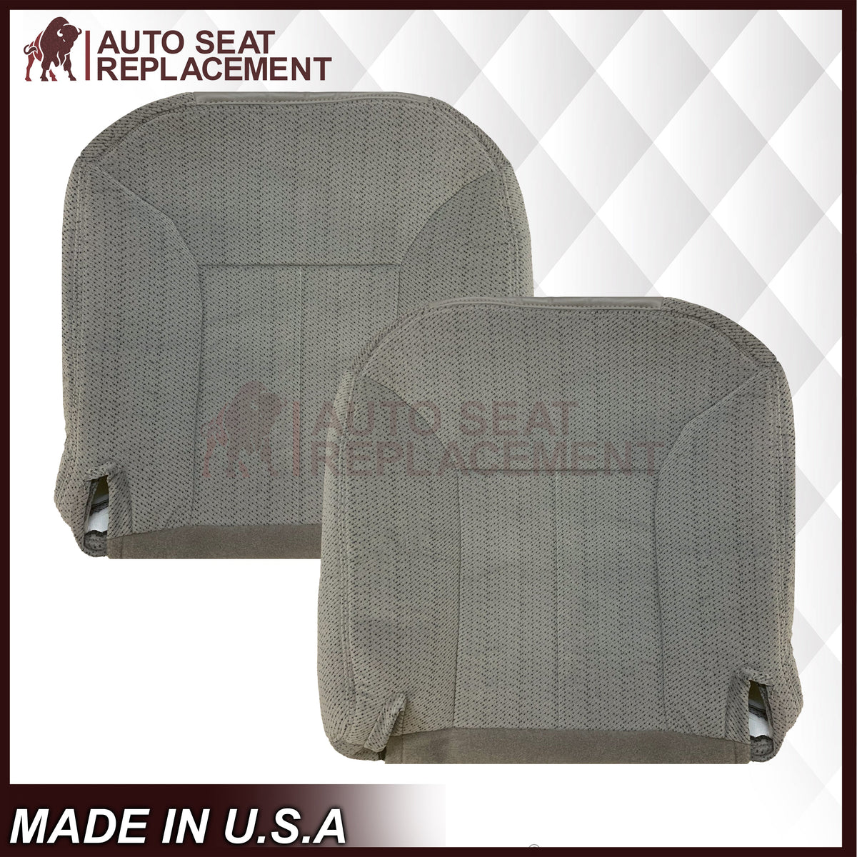 1995 - 1999 Chevy Silverado Tahoe & Suburban Gray Cloth Replacement Front Seat Covers ( Pewter Gray )