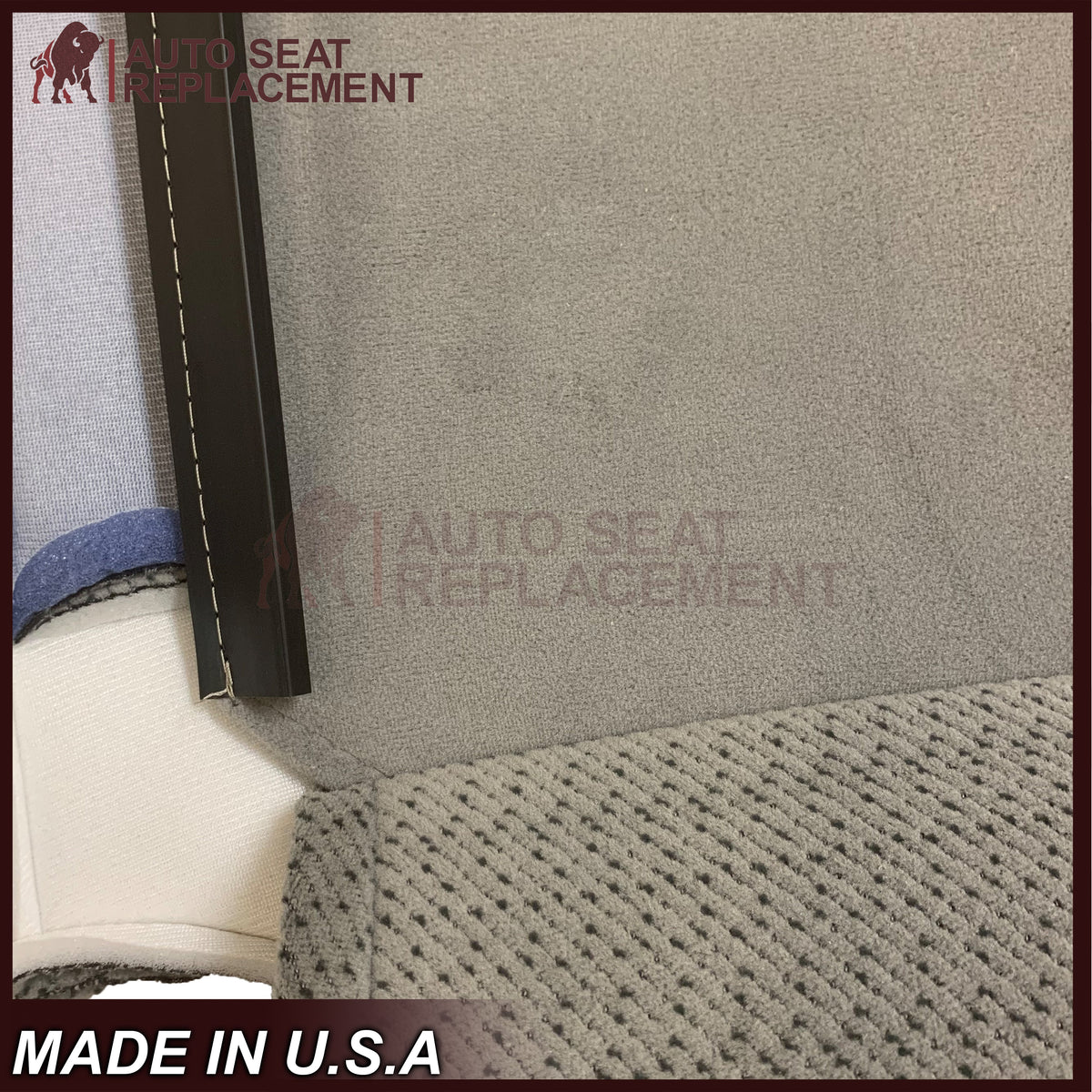 1995 - 1999 Chevy Silverado Tahoe & Suburban Gray Cloth Replacement Front Seat Covers ( Pewter Gray )