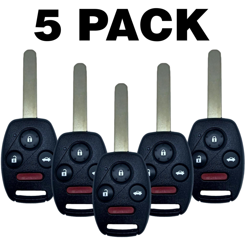 5 PACK - Honda Acura 4 Button Remote Head Key 2008-2014 MLBHLIK-1T