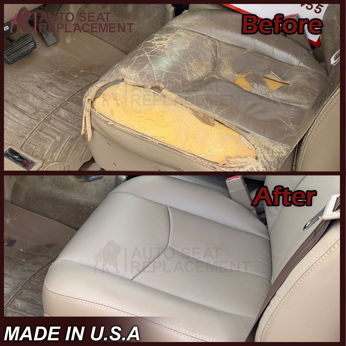 2003 - 2007 Chevy Tahoe Suburban & GMC Yukon Second Row 50/50 Captain Chairs Seat Cover In Gray - Choose from variant