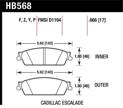 Hawk 07 Chevy Tahoe LTZ LTS Rear Brake Pads