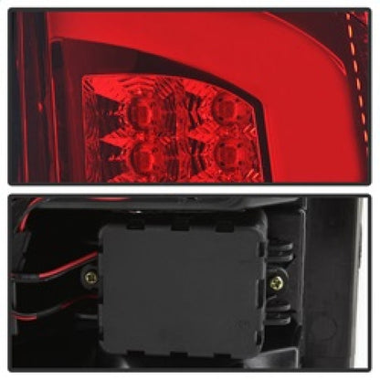 Spyder 07-09 Dodge Ram 2500/3500 V3 Light Bar LED Tail Lights - Red Clear (ALT-YD-DRAM06V3-LBLED-RC) 5084286