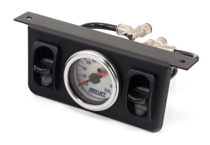 AIRLIFT Dual Needle Gauge with two paddle switches- 200 PSI