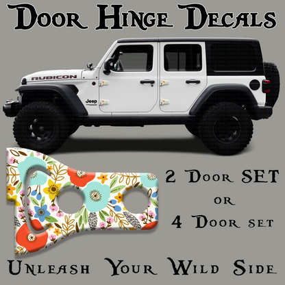 Flowers print Door hinge decals 43