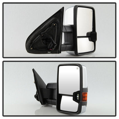 SPYDER xTune Chevy Silverado 14-16 Heated Amber LED Signal Mirror Chrome MIR-CSIL14S-G3C-PWH-AM-SET 9936777