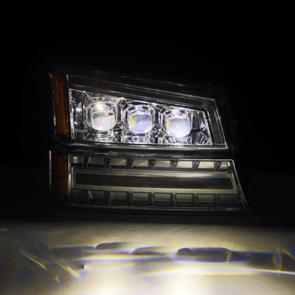 AlphaRex 03-06 Chevy Silverado 1500/2500HD/3500HD/Avalanche Chrome NOVA LED Proj Headlights 880255 *Discontinued