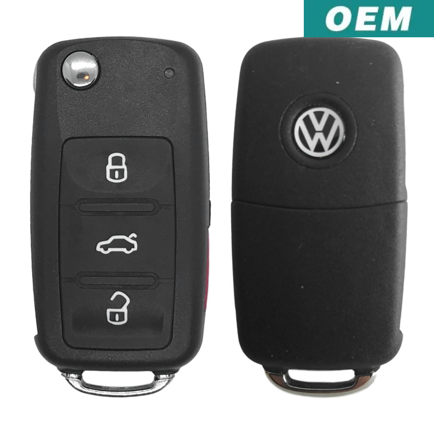 Volkswagen OEM 4 Button Flip Key Remote 2011-2016 NBG010180T
