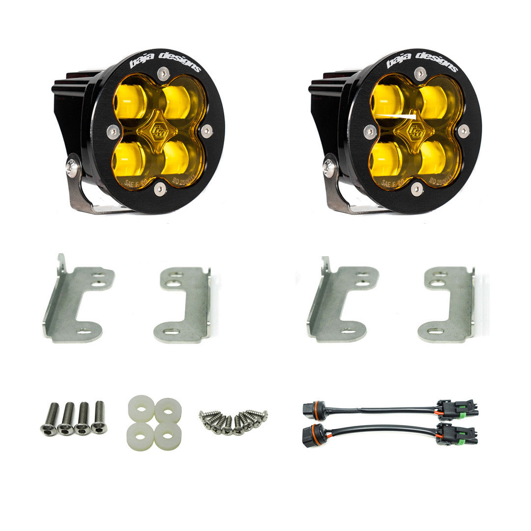 Jeep JK Squadron-R SAE Fog Pocket Light Kit OE Bumper (Baja Amber)-Jeep 2007-09 Wrangler JK