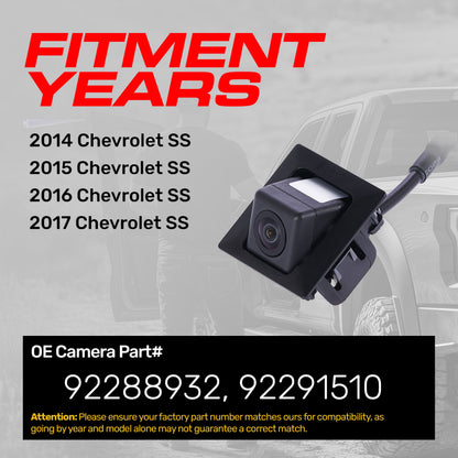 Chevrolet SS (2014-2017) OEM Replacement Backup Camera OE Part # 92288932, 92291510