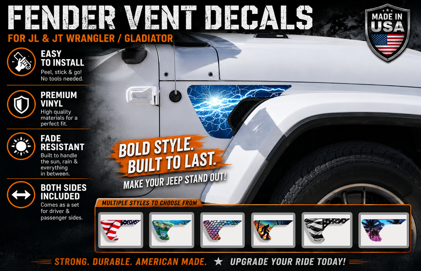 fender vent for the JL or JT 2018 or newer Blue Lightning 44