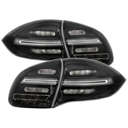 Spyder Porsche Cayenne 958 11-14 LED Tail Lights - Sequential Signal - Black 5086853