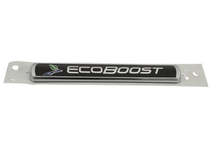 Ford Racing Black/Silver EcoBoost Emblem 3-1/2in x 9/16in - Set of 2 M-1447-EBBLK