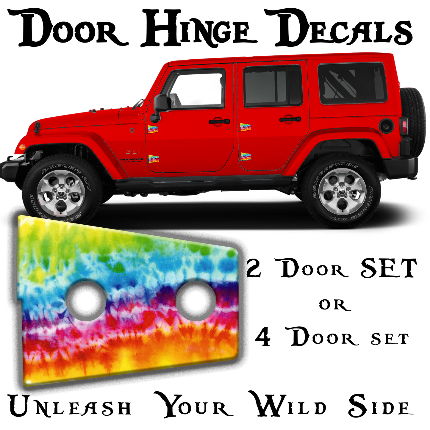 Tie dye print Door hinge decals 45