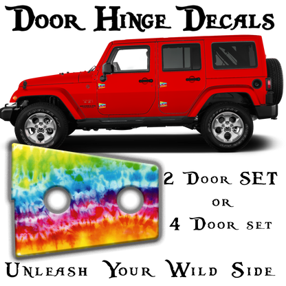 Tie dye print Door hinge decals 45
