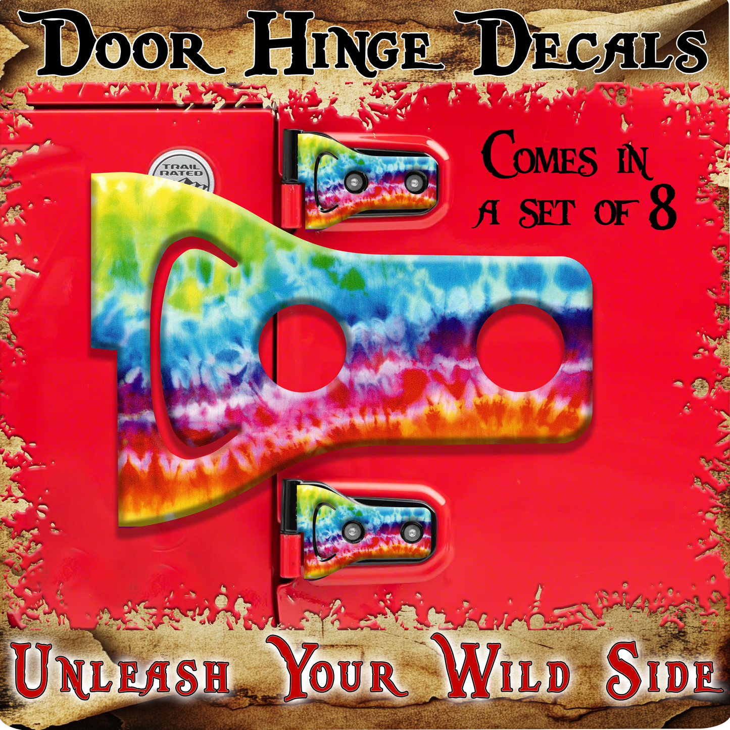 Tie dye print Door hinge decals 45