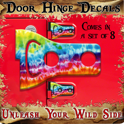 Tie dye print Door hinge decals 45