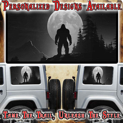 Bigfoot Rear quarter window see through graphic.