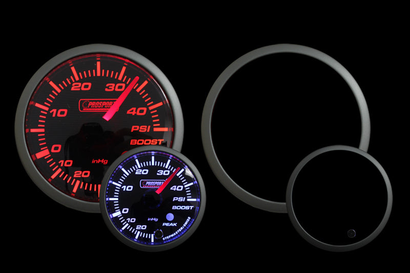 2-1/16" Premium Amber / White Electric Boost gauge 45 PSI
