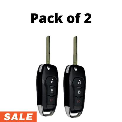 2 PACK - Ford F Series Escape Explorer 3 Button Flip Key 2015-2020 For N5F-A08TAA | Aftermarket