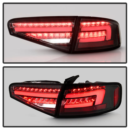 SPYDER 13-16 Audi A4 4DR LED Tail Lights LED Clear Reverse Lights - Black ALT-YD-AA413-SEQ-BK 5087171