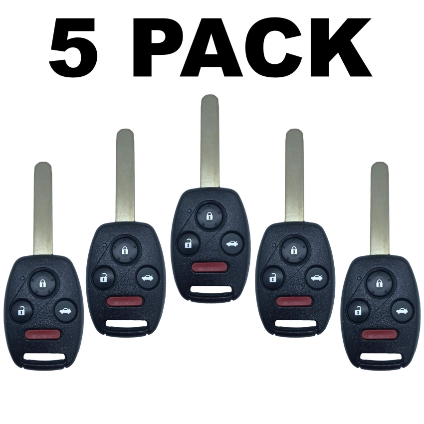 Honda Accord 4 Button Remote Head Key 2008-2015 For KR55WK49308 (5 Pack)