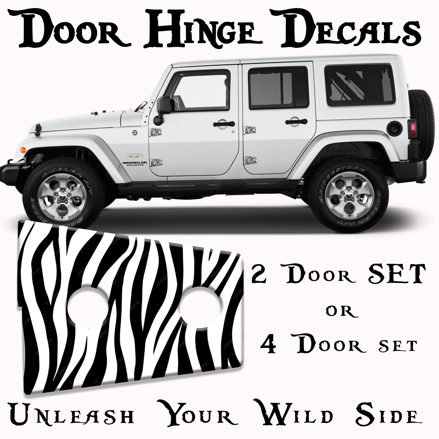 Zebra print print Door hinge decals 46