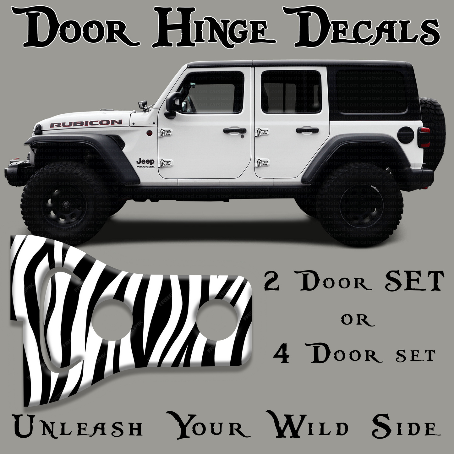 Zebra print print Door hinge decals 46
