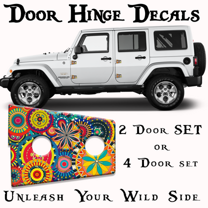 Hippy print Door hinge decals 47
