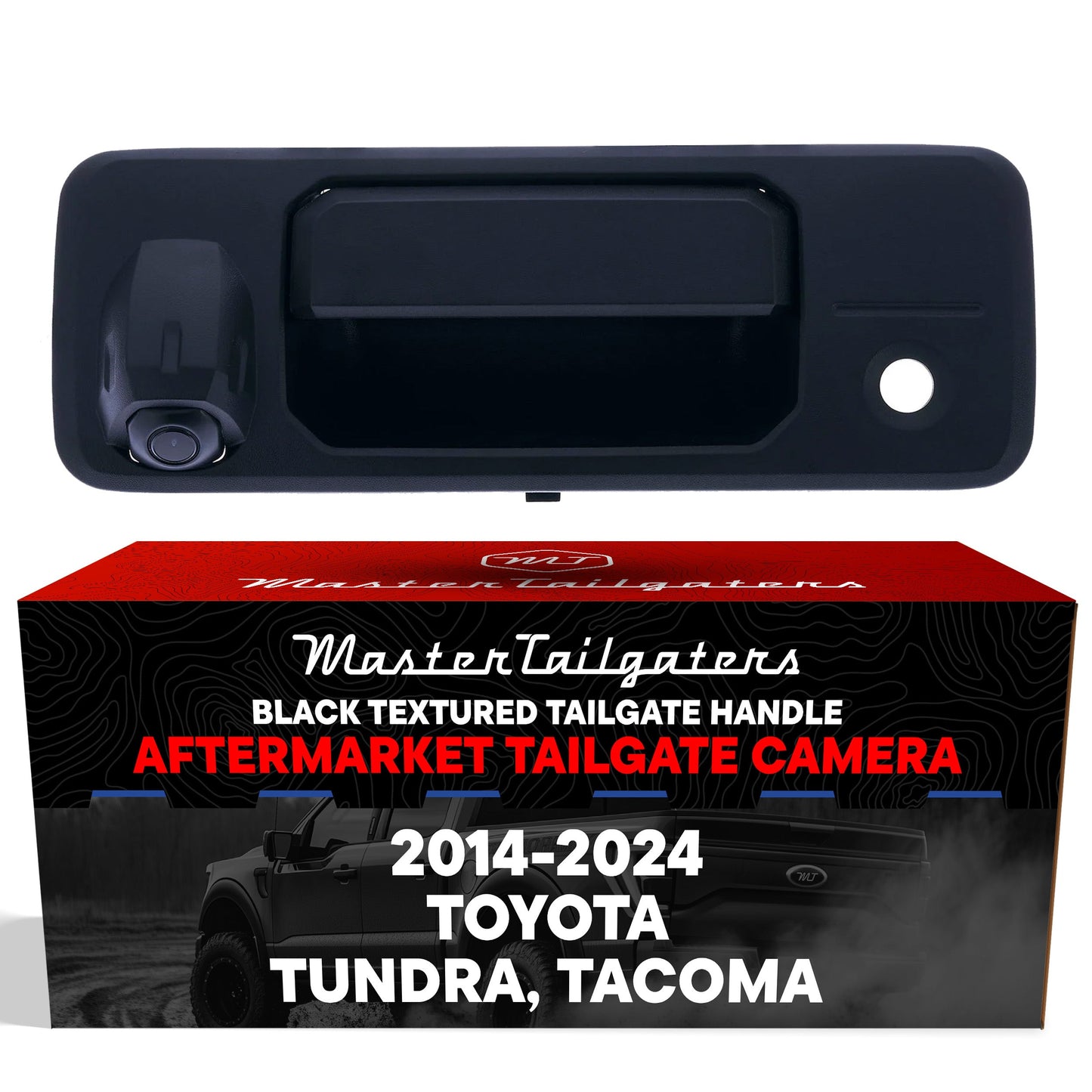 Toyota Tundra (2014-2024), Tacoma (2016-2024) Black Replacement Tailgate Handle with Backup Camera