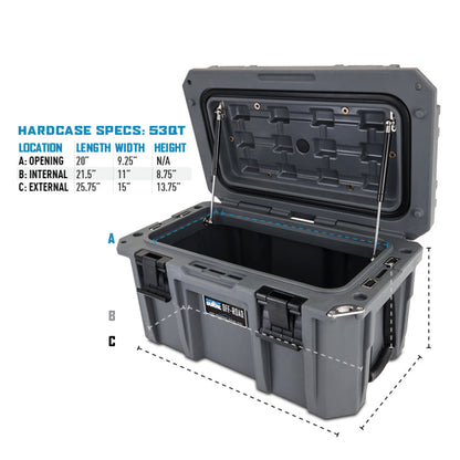 Borne Off-Road Hard Case 53QT Light Grey BNHC-053LG