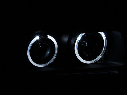 Anzo 1992-1998 BMW 3 Series E36 Projector Headlights w/ Halo Black (CCFL) G