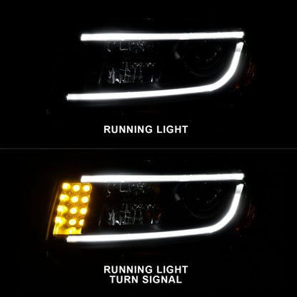 Anzo 2014-2015 Jeep Grand Cherokee Projector Headlights w/ Plank Style Desi