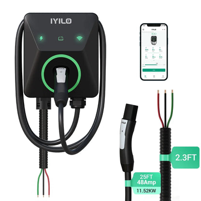 IYILO Level 2 EV Charger NACS (J3400)Hardwired – 48A