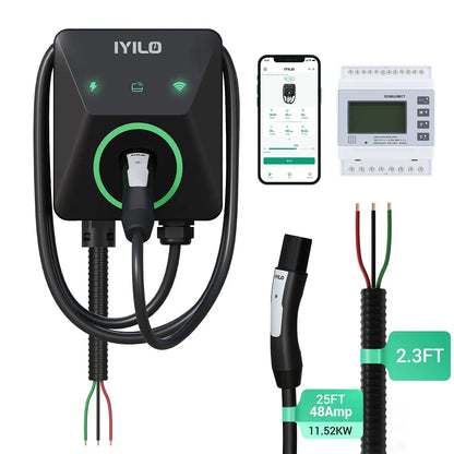 IYILO Pro EV Charger level 2 NACS(J3400)Hardwired with energy meter - 48A