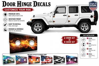 Fire print Door hinge decals 48