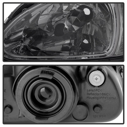 SPYDER Xtune Honda Del Sol 93-97 1Pc Crystal Headlights Smoke HD-ON-HDEL93-1P-SM 5013439