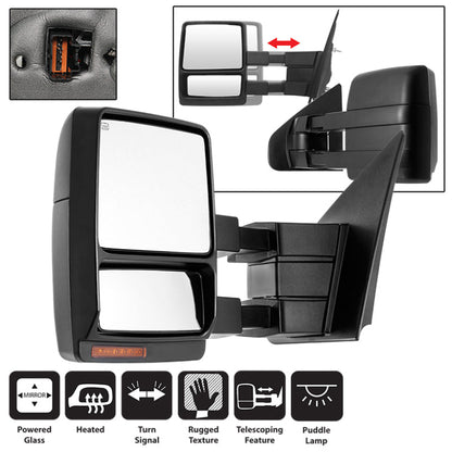 SPYDER Xtune Ford F150 07-14 Power Heated Amber LED Signal Telescoping Mirror Left MIR-FF15007S-PWH-AM-L 9935381