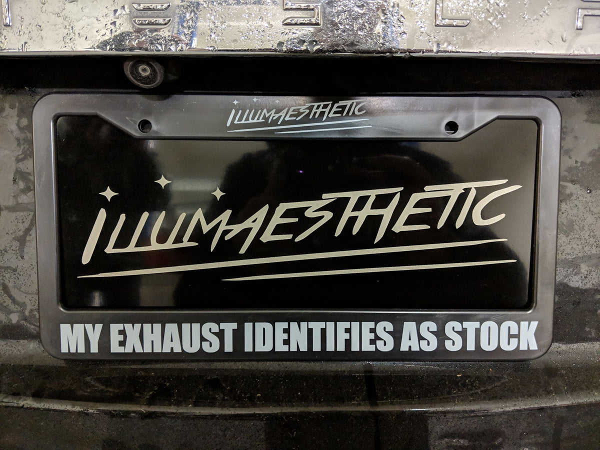 MY EXHAUST IDENTIFIES AS STOCK plate frame
