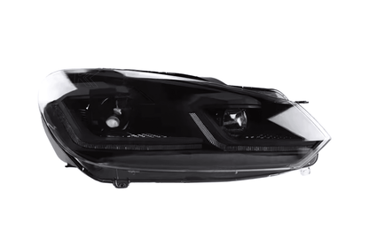 Volkswagen Golf MK6 Red, Silver, and Black Projector with Dynamic Signal LED Headlights (2009 - 2013)