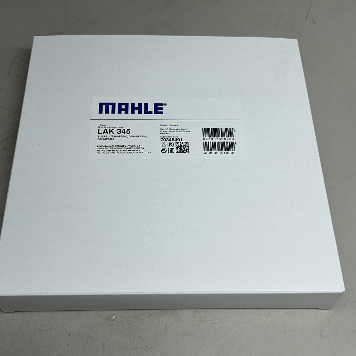 MAHLE Cabin Air Filter Replacement Part For Subaru & Saab LAK345