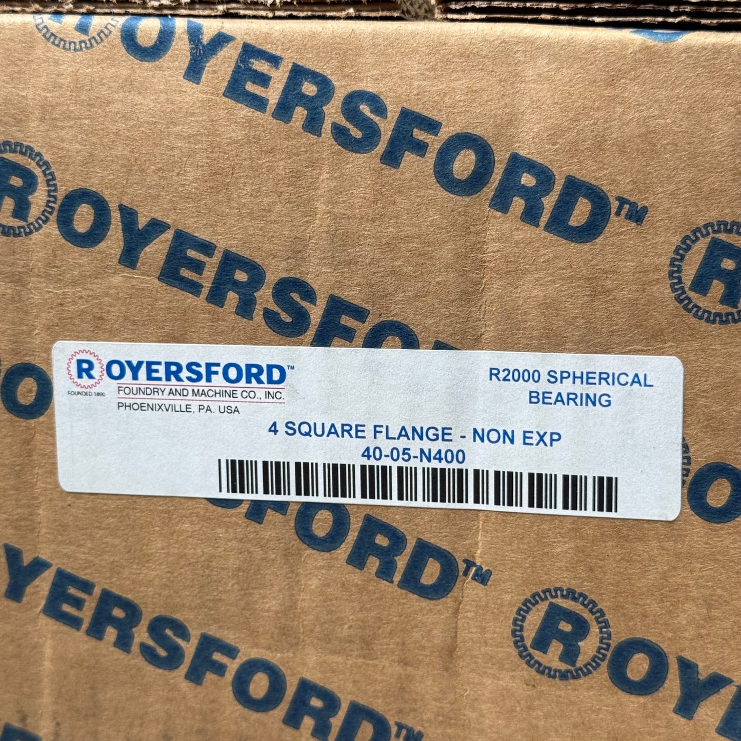 ROYERSFORD Spherical 4Bolt Flange Bearing 4"Non-Expansion SKF Inserts 40-05-N400