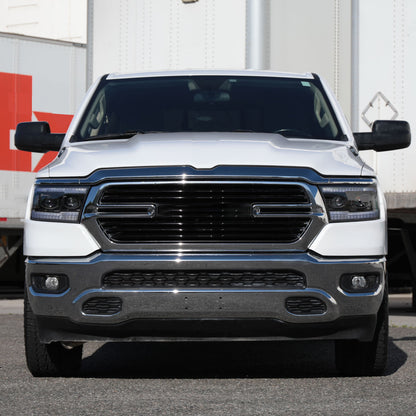 2019â€“2024 Dodge RAM 1500 Projector Headlights w/ Amber LED Sequential Turn Signals & Startup Animation (Matte Black Housing / Clear Lens)