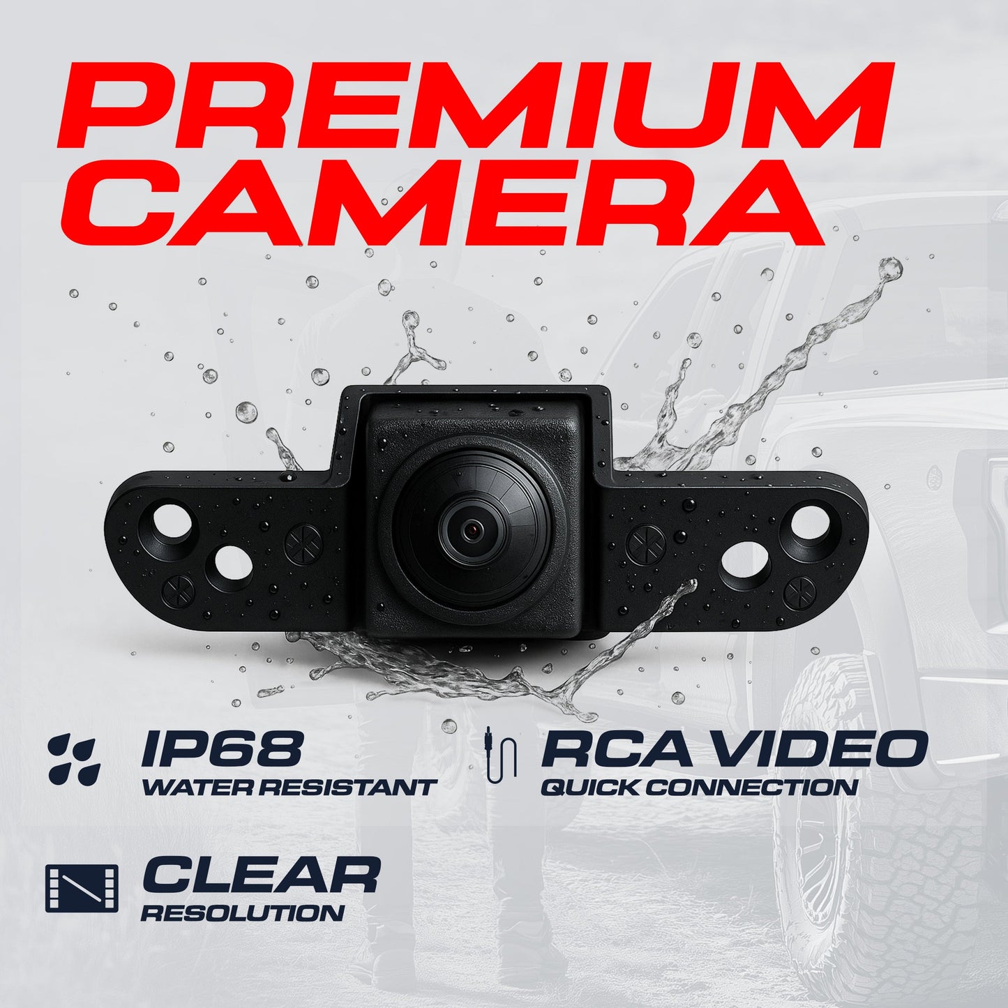 Dodge Dakota (1997-2011) Black Replacement Tailgate Bezel with Backup Camera
