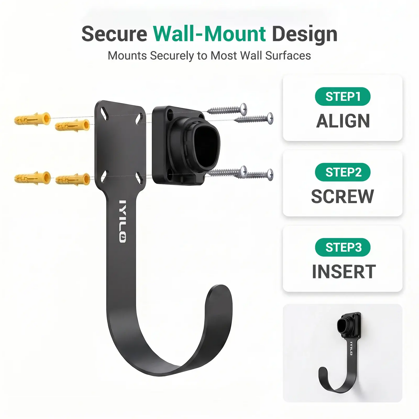 IYILO J3400 EV Charger Cable Holder & Connector Holster