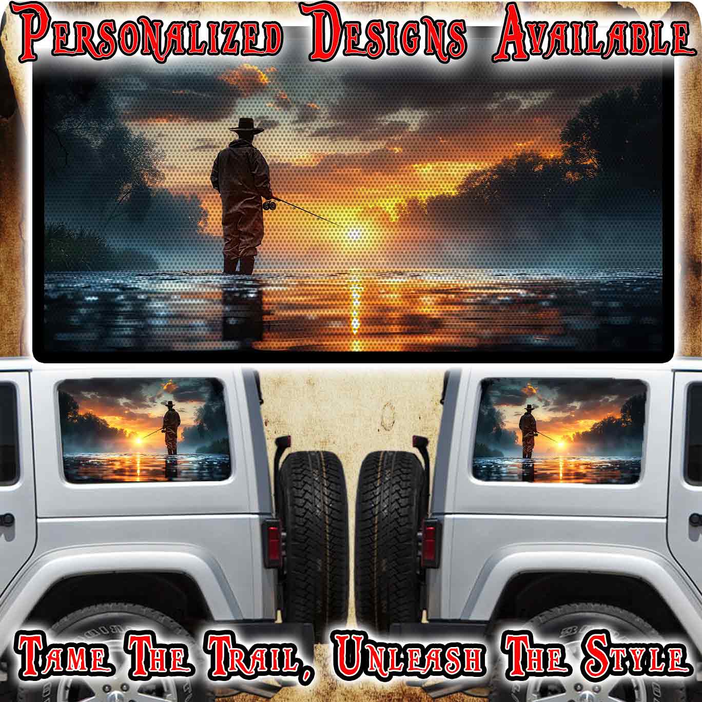 fishing Rear quarter window see through graphic.