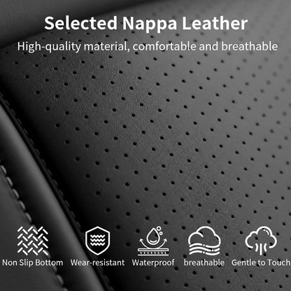Umbrauto Car Seat Covers for Dodge RAM, Premium Nappa Waterproof Leather Seat Cushion Fits 2009-2026 RAM 1500/2500/3500 Crew Quad Mega Cab with Curved Bench,Full Set, Black